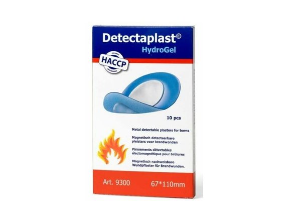 Detectaplast Premium blauwe hydrogel brandwonden pleister 67x110 mm (10 stuks)