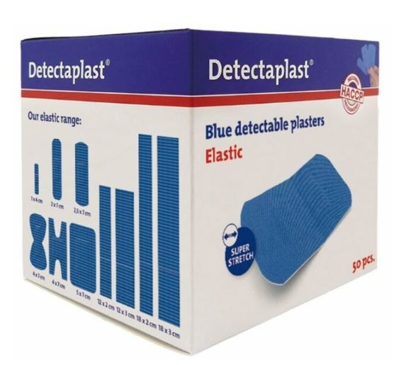 Detectaplast Elastische blaue Textilpflaster, 50 x 72 mm (50 Stück)