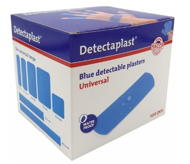 Detectaplast Universal blaues PE-Pflaster, wasserfest, 38 x 38 mm (100 Stück)