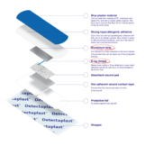 Detectaplast Universal blaues PE-Pflaster, wasserfest, auf Rolle, 6 cm x 1 m