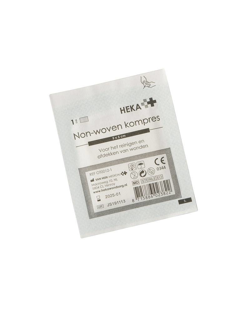 HEKA soft non-woven kompres - 5 x 5 cm steriel 8 lagen (Retailverpakking 10 Stuks)