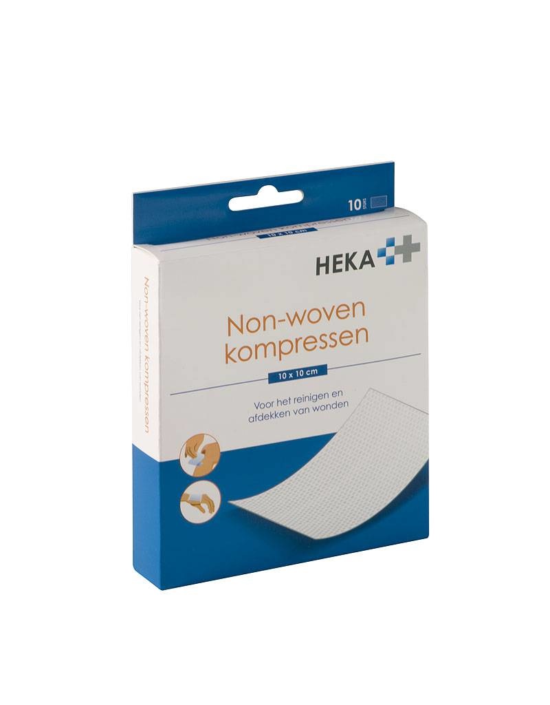 HEKA soft non-woven kompres - 10 x 10 cm steriel 4 lagen  (Retailverpakking 10 Stuks)