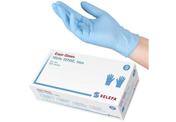 ACTIE:Handschoen Selefa nitrile sense blauw poedervrij (10x200 stuks)