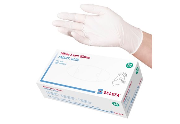 ACTIE:Handschoen selefa nitrile smart white poedervrij (10 x 200 stuks)