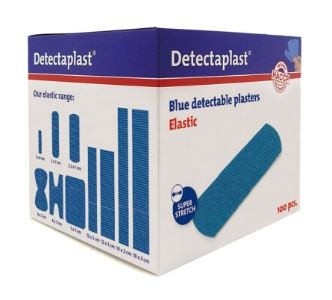 Detectaplast Blau elastischen Textileinnäher HACCP ET - 25 x 72 mm (100 Stück)