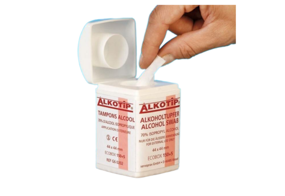 Alkotip alcoholdoekjes  in dispenser (155 stuks)