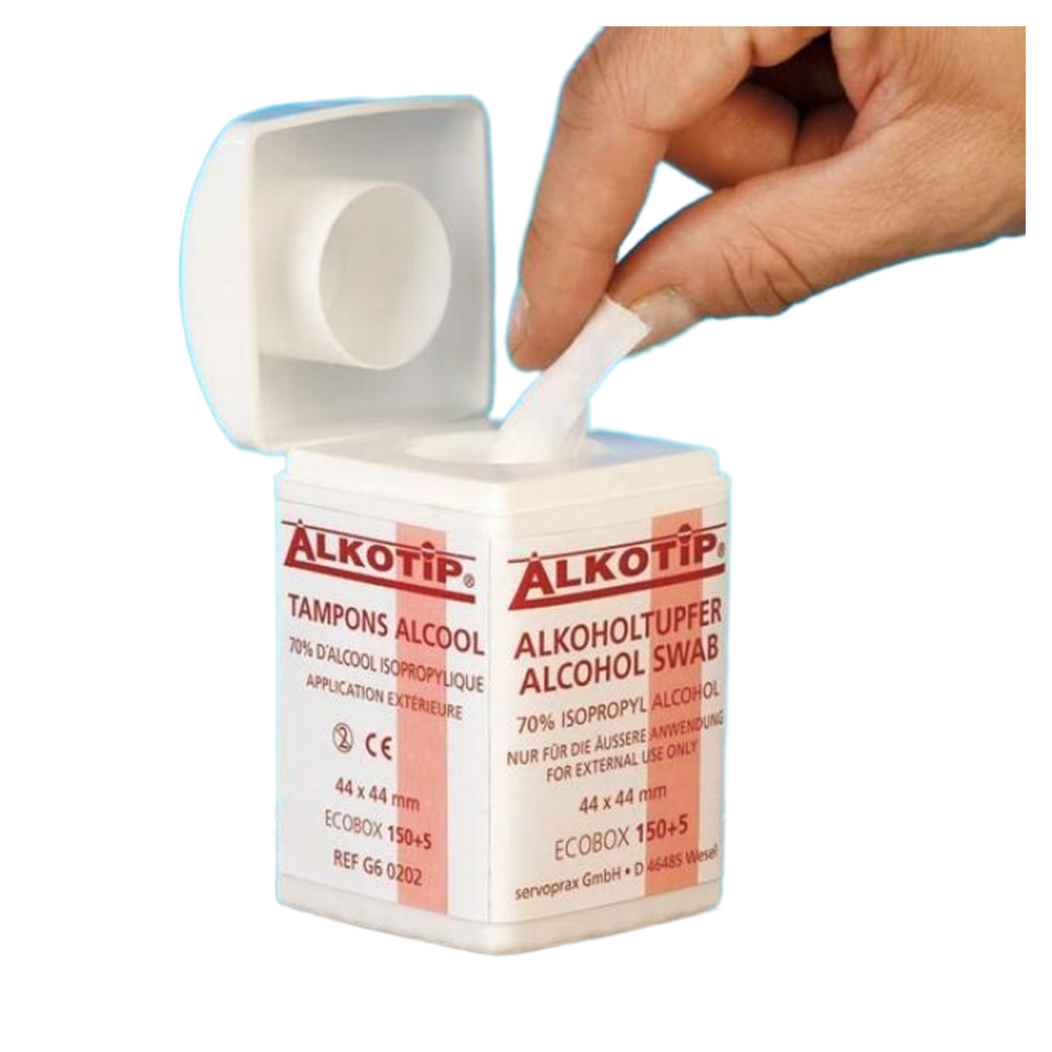 Alkotip alcoholdoekjes  in dispenser (155 stuks)