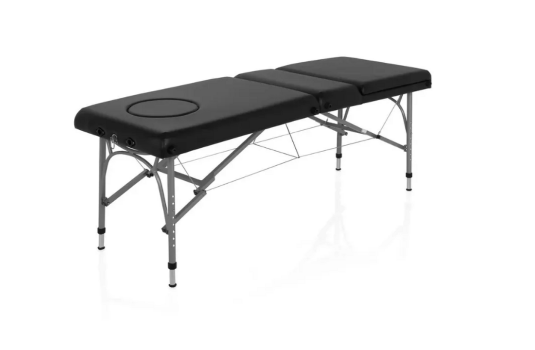 Opklapbare Massagebank - 3-Delig - Zwart