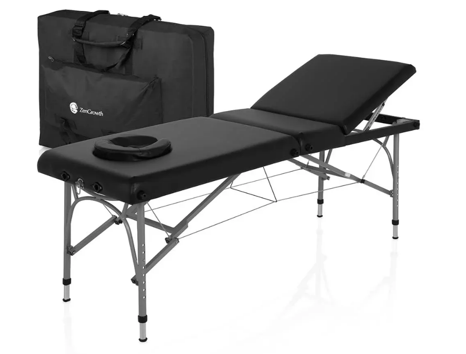 Opklapbare Massagebank - 3-Delig - Zwart