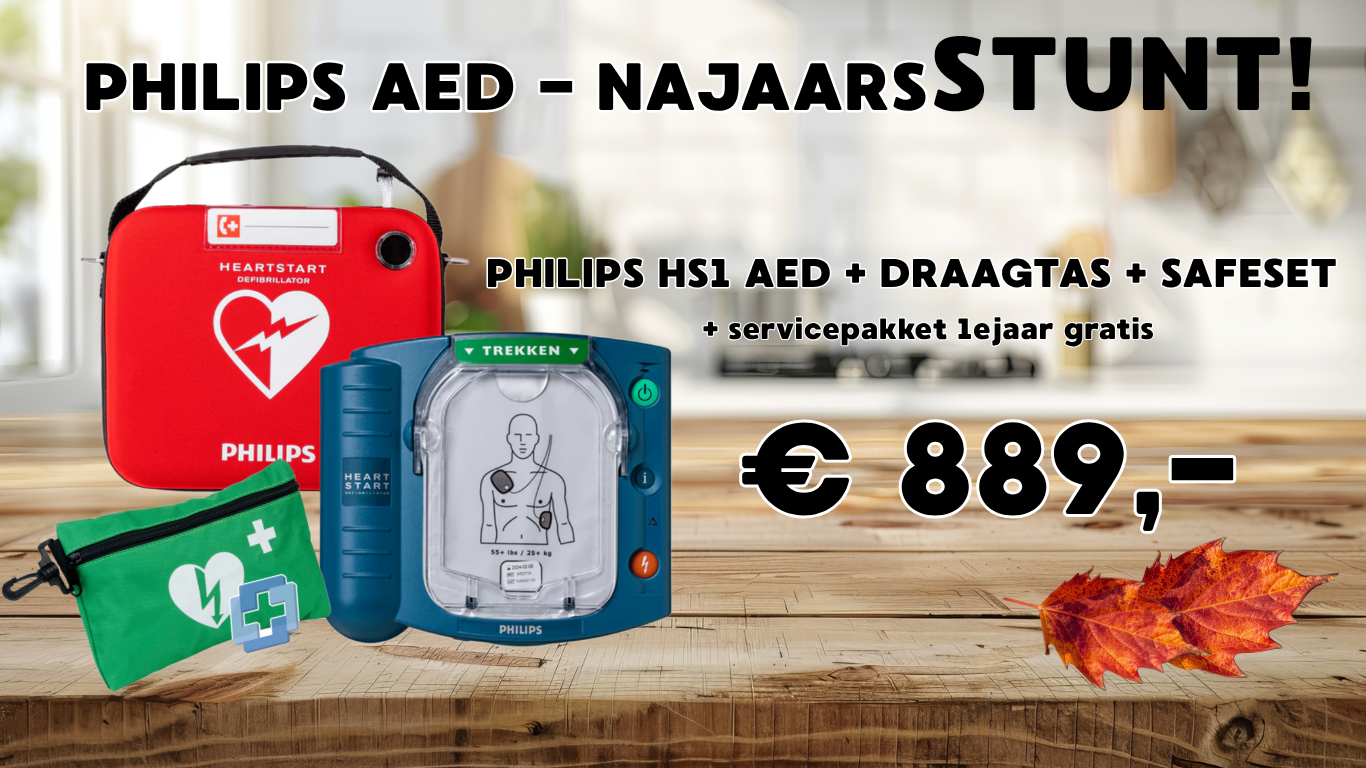 Philips Heartstart HS1 AED + Draagtas