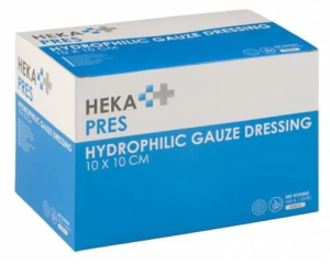 HEKA pres hydrofiel gaaskompres - 10 x 10 cm -steriel -8 lagen
