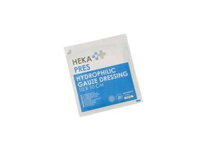 HEKA pres hydrofiel gaaskompres - 10 x 10 cm -steriel -8 lagen