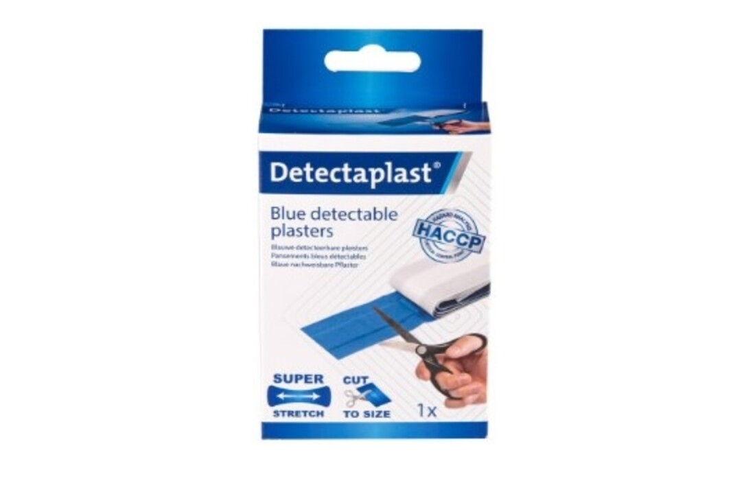 Detectaplast Elastic blauwe textiel pleister, op rol, 6 cm x 1 m