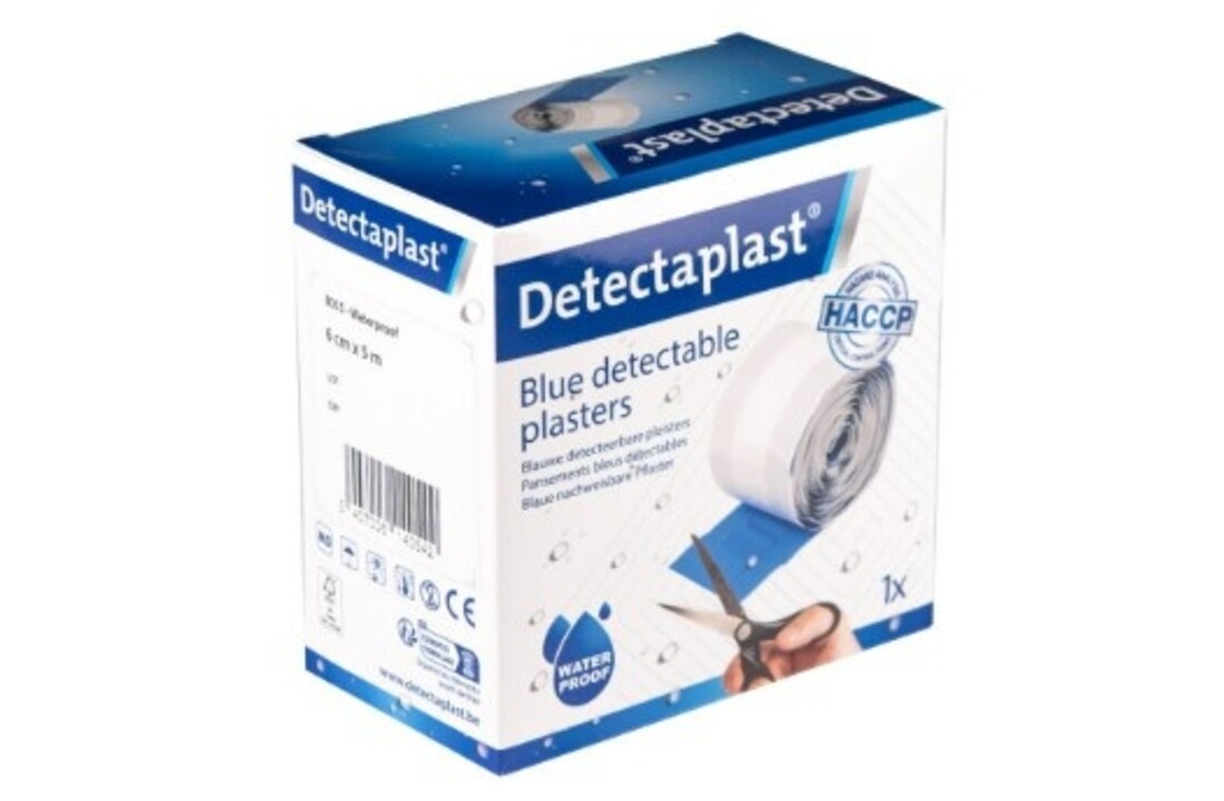 Detectaplast Universal blaues PE-Pflaster, wasserfest, auf Rolle, 6 cm x 5 m