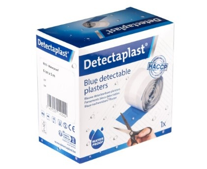 Detectaplast Universal blauwe PE pleister, waterbestendig, op rol, 6 cm x 5 m