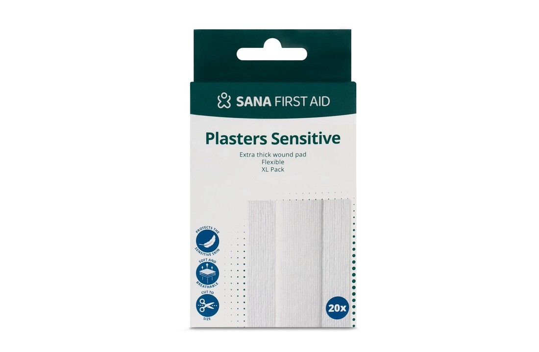 Sana Erste-Hilfe-Wundpflaster Sensitive 10 x 6 cm (10 Streifen)
