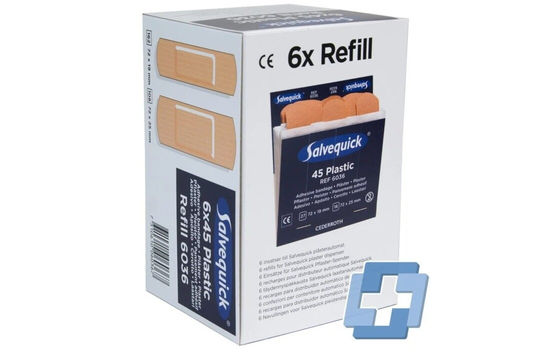 Salvequick Pleisterdispenser Navulset – Kunststof + Textiel