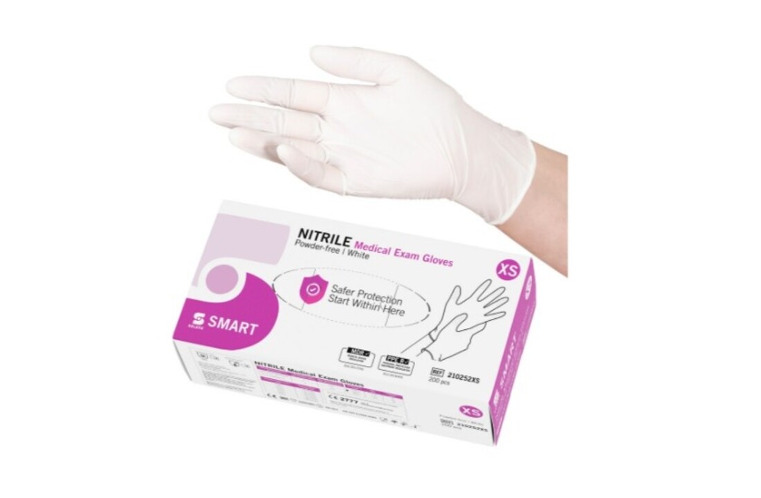 Handschoen selefa nitrile  smart white poedervrij (200 stuks)