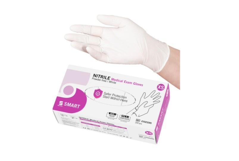 Handschoen selefa nitrile  smart white poedervrij (200 stuks)