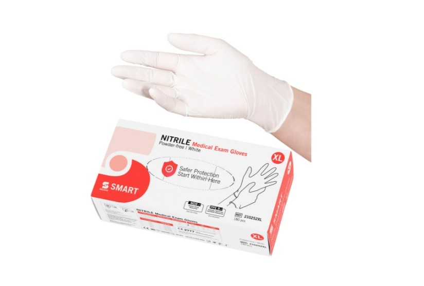 Handschoen selefa nitrile  smart white poedervrij (200 stuks)