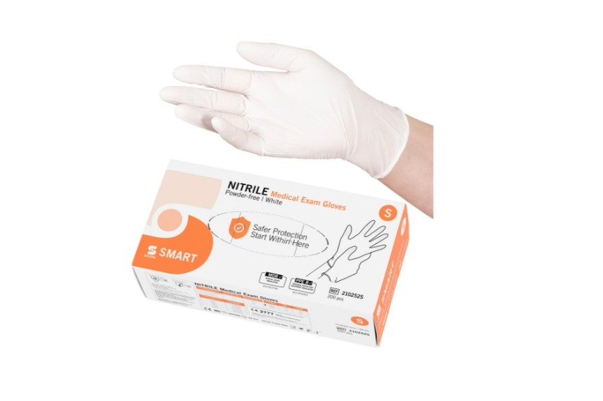 Handschoen selefa nitrile  smart white poedervrij (200 stuks)