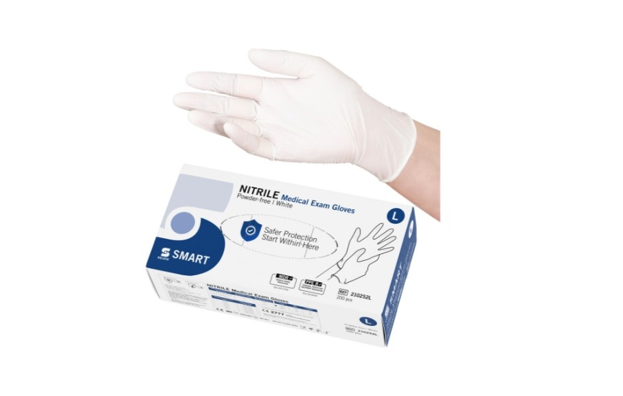 Handschoen selefa nitrile  smart white poedervrij (200 stuks)