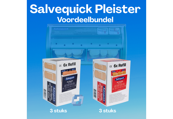 Salvequick Pleisterdispenser Navulset – Kunststof + Textiel