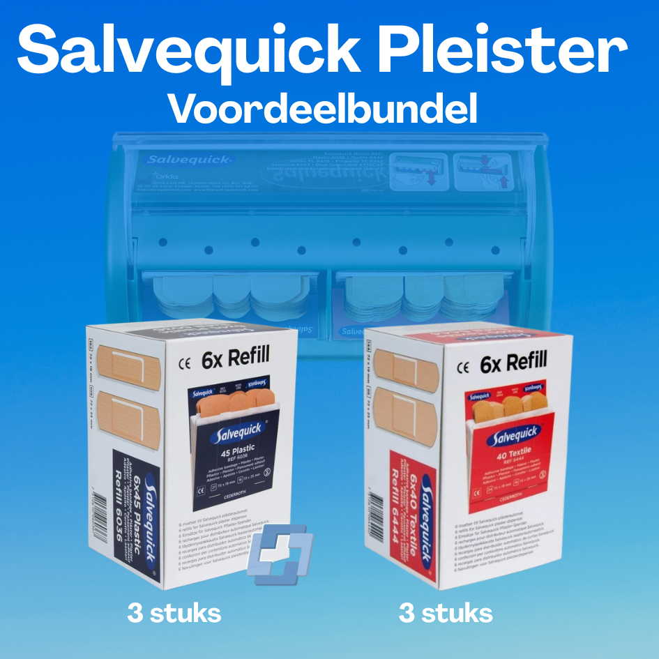 Salvequick Pleisterdispenser Navulset – Kunststof + Textiel