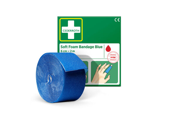 Cederroth Soft Foam Bandage Blau - 6 cm x 2 m (1 Karton)
