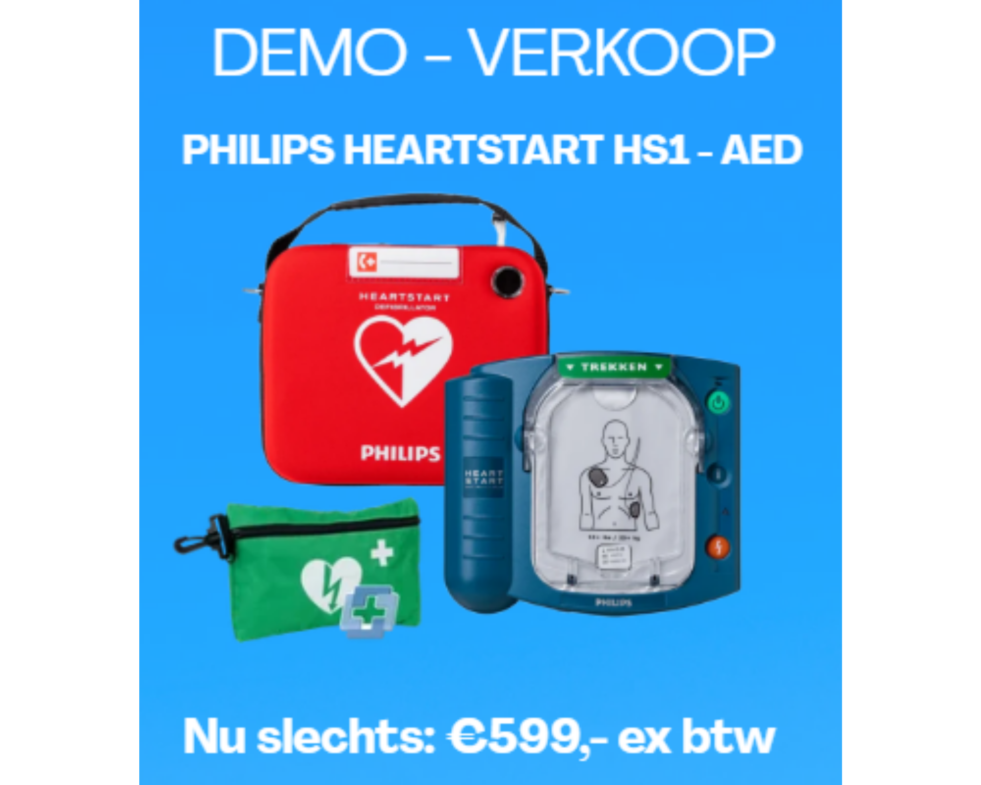 Philips Heartstart HS1 - inkl. Safeset + Tas - Copy