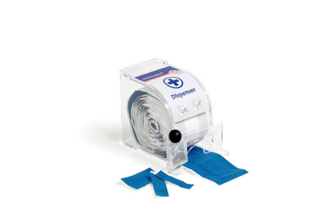 Detectaplast Abroller 6cm x 5m mit Schneidrad - inklusive Rolle Detectaplast Universal