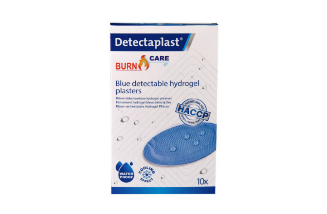 Detectaplast Premium blauwe hydrogel brandwonden pleister 67x110 mm (10 stuks)