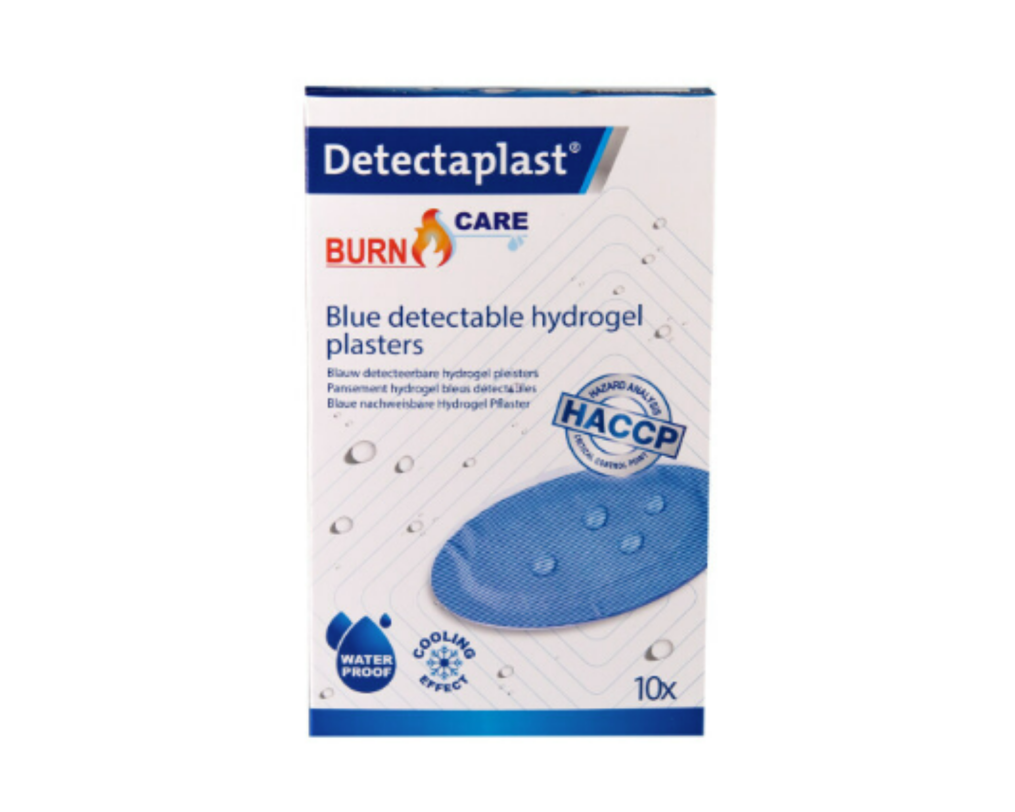 Detectaplast Premium blauwe hydrogel brandwonden pleister 67x110 mm (10 stuks)