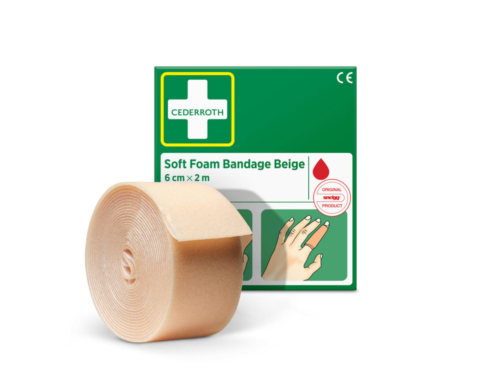Cederroth Soft Foam Bandage Beige - 6 cm x 2 m (1 box)
