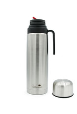 Typische yerba mate thermos 1L metaal-/zilverkleurig