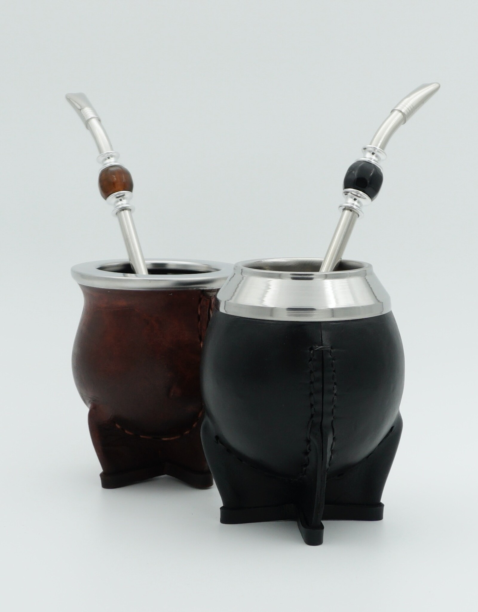 Bombilla yerba mate traditionnelle en acier inoxydable avec décoration