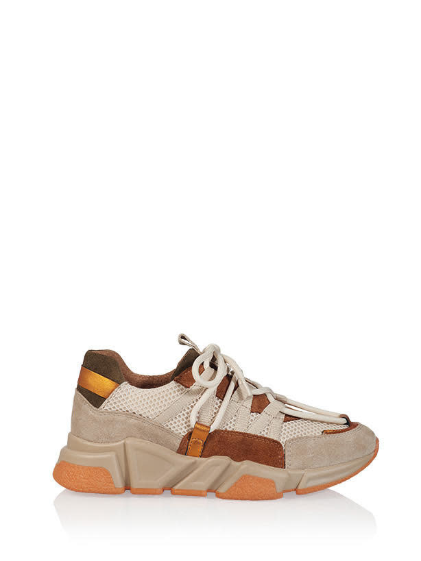 DWRS sneaker los angeles beige/cognac suede - Gavi Fashion