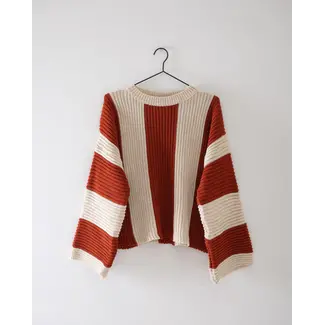 TILTIL indy knit stripe rust/beige