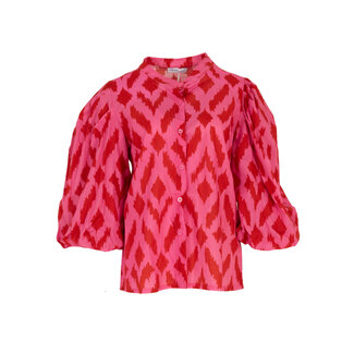 Gavi blouse pofmouw roze/rood