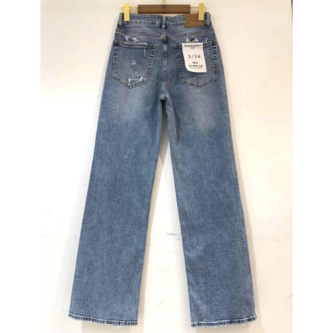 Gavi Queen hearts extra long jeans medium blue