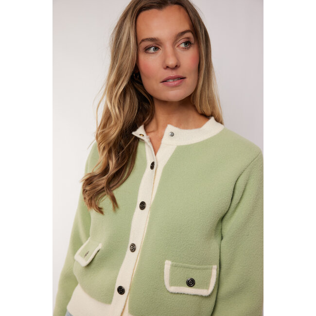 G-Maxx maisy knit jacket light moss/wool white