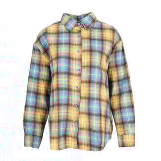 Gavi azzurro ruit blouse