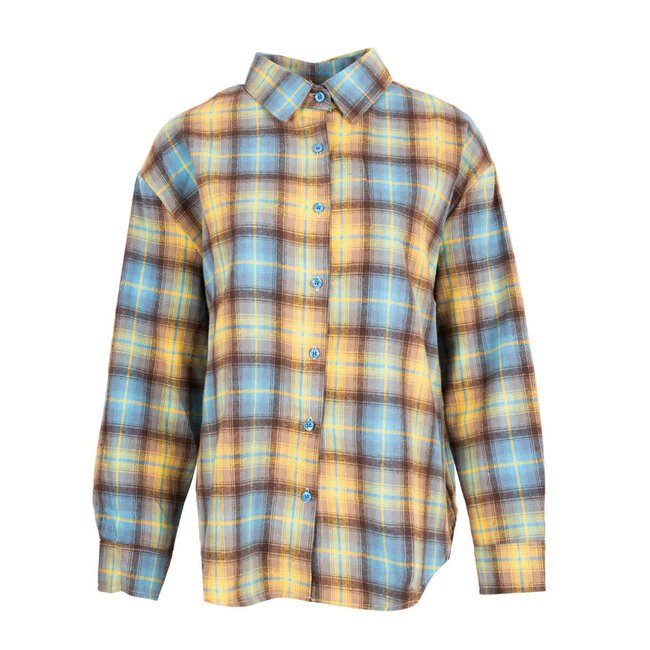 Gavi  azzurro ruit blouse