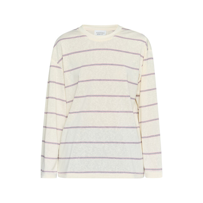 Sisterspoint  esther ls tee cream stripe