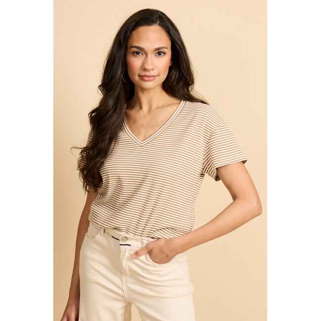 G-Maxx tirza top camel/off white