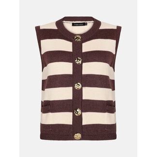 Ydence knitted top judith brown/ecru