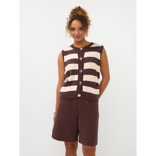 Ydence  knitted top judith brown/ecru