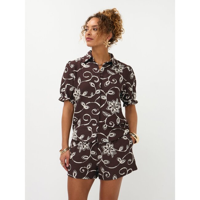 Ydence blouse leila dark brown
