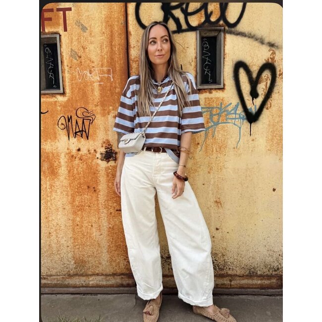 Not a label Not a label tee sammy blue-brown stripe