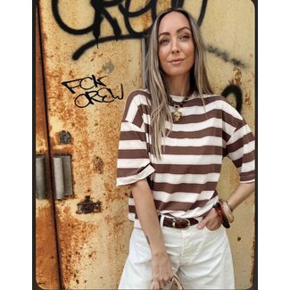 Not a label tee sammy beige-brown stripe